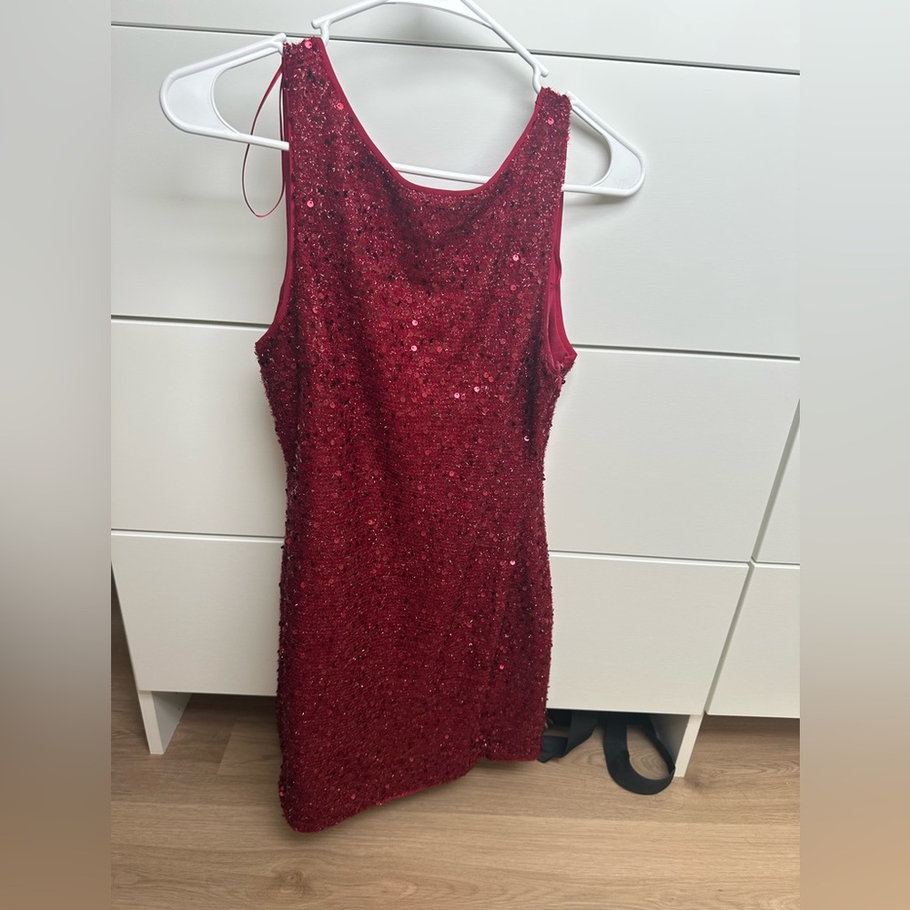 Vestique Sparkling Red Mini Dress